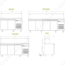 Ψυγείο πάγκος σαλατών 224.2x70εκ για 11 GN 1/3 ΙΝΟΜΑΚ | Διαστάσεις