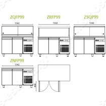 Ψυγείο πάγκος σαλατών 134.5x70εκ για 14 GN 1/4 ΙΝΟΜΑΚ | Διαστάσεις