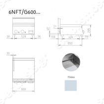 Πλατό αερίου 60εκ. με λεία πλάκα χρωμίου BARON N6FTT/G605